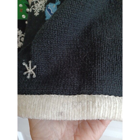 Holiday cardigan womens M Ugly Christmas novelty sweater snowmen winter classic - Picture 6 of 13